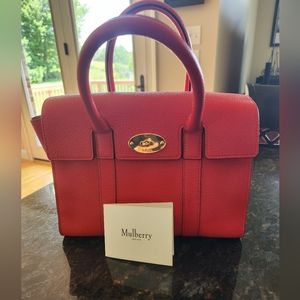 Mulberry England Bayswater Small Red Leather Handbag